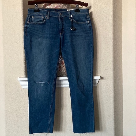 Rag & Bone Dre Low-Rise Slim Boyfriend Blue Jeans Size 29 - Picture 2 of 7